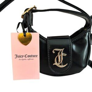 Juicy Couture Exclusive Collection Licorice Crossbody Wallet w/Logo Spellout